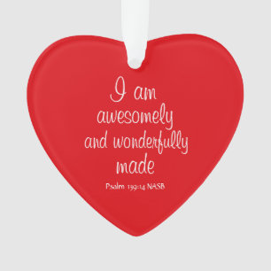 Red Positive Biblical Affirmation Heart Ornament