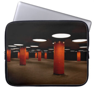 RED POST UNDER CEILING LIGHT AT NIGHT LAPTOP SLEEVE