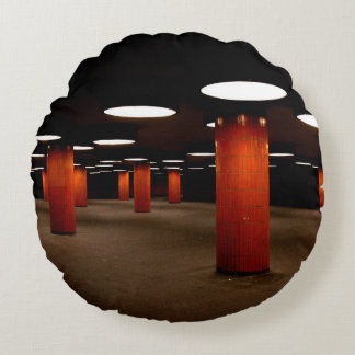 RED POST UNDER CEILING LIGHT AT NIGHT ROUND CUSHION