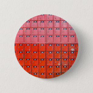 Red postal boxes 6 cm round badge