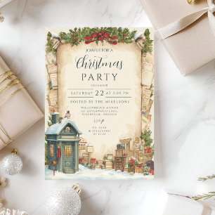 Red Postbox Winter Holiday Invitation
