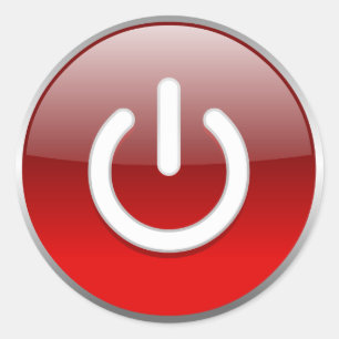 Red Power Button sticker