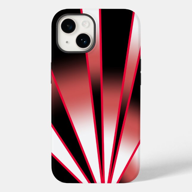 Red Power Perspective Gradient Colour Fill Drawing Case-Mate iPhone Case (Back)