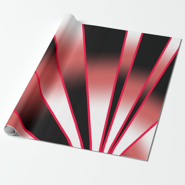Red Power Perspective Gradient Colour Fill Drawing Wrapping Paper (Unrolled)