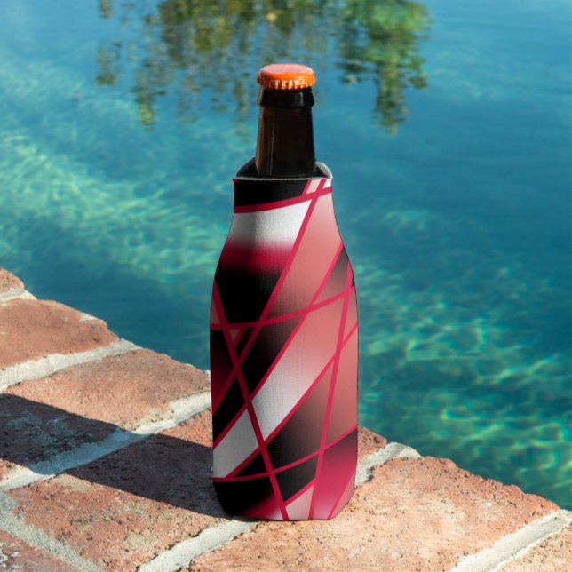Red Power Perspective Gradient Colour Filled Art  Bottle Cooler (In Situ Pool)