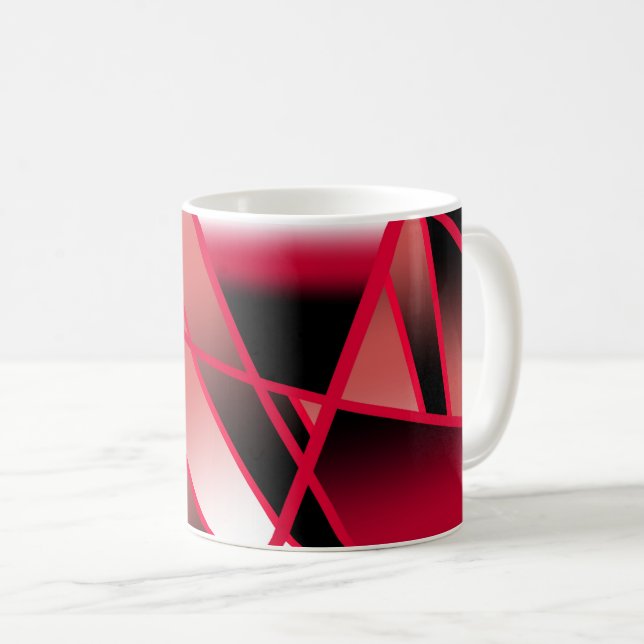 Red Power Perspective Gradient Colour Filled Art  Coffee Mug (Front Right)