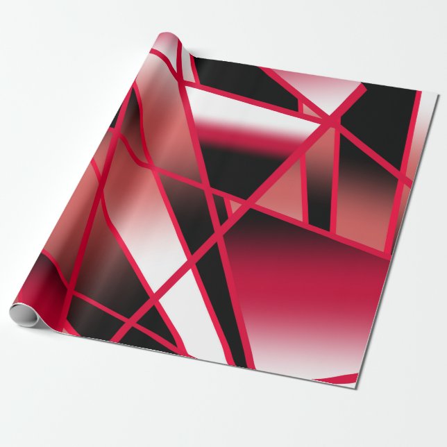 Red Power Perspective Gradient Colour Filled Art Wrapping Paper (Unrolled)