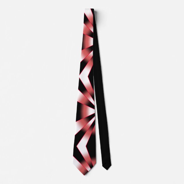 Red Power Perspective Gradient Fill Drawing Tie (Front)