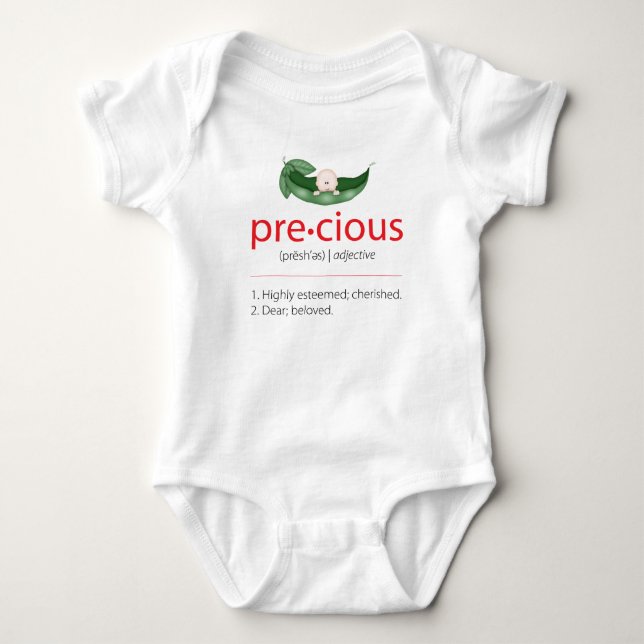 Red "Precious" Pea-in-a-Pod Baby Tee (Front)