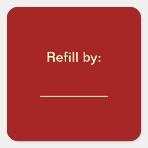 Red Prescription Bottle Refill Date Sticker