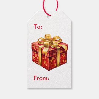Red Present Gift Tags