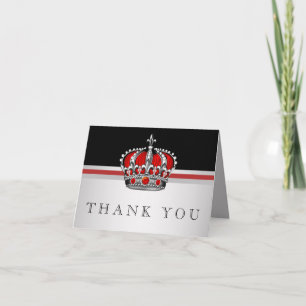 Red Prince Crown Thank You Cards