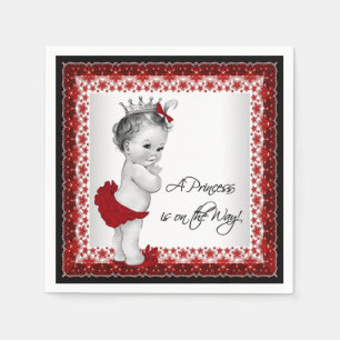 Red Princess Baby Shower Napkin