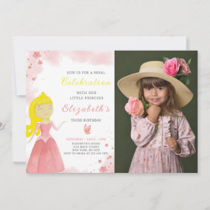 Red Princess Birthday Invitation With Photo