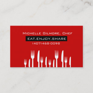 Red Private Chef Catering Business Card
