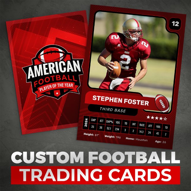 Red Pro American Football Player Trading Card (Creator Uploaded)
