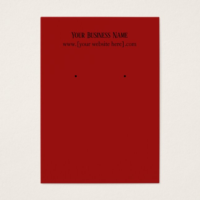 Red Professional Earring Business Cards (Front)