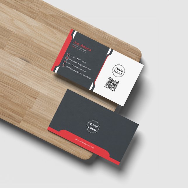 Red Professional Modern Corporate  Business Card (Creator Uploaded)