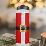 Red Professional Santa Christmas Thermal Tumbler<br><div class="desc">This fun and festive thermal tumbler is a tribute to the beloved gift-giver in the red suit - Santa Claus. Personalize it with your initials on the belt design,  making it ideal for your favorite warm holiday drink. Great gift for professional Santa Claus's</div>