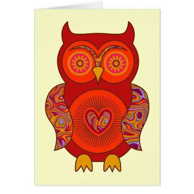 Red Psychedelic Owl (Front)