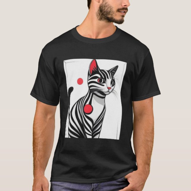 Red Pulse Cat T-Shirt (Front)