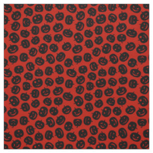 Red Pumpkin Happy Halloween Modern Fabric