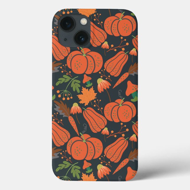 Red pumpkin seamless pattern and carrots Case-Mate iPhone case (Back)