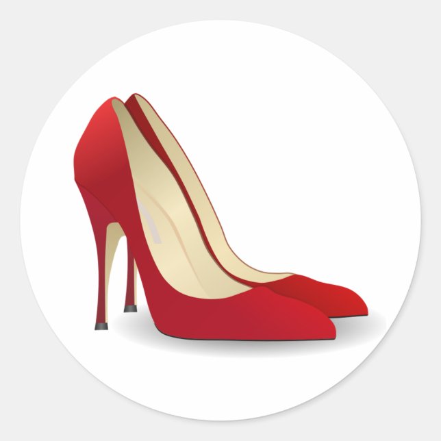 Red Pumps Classic Round Sticker (Front)