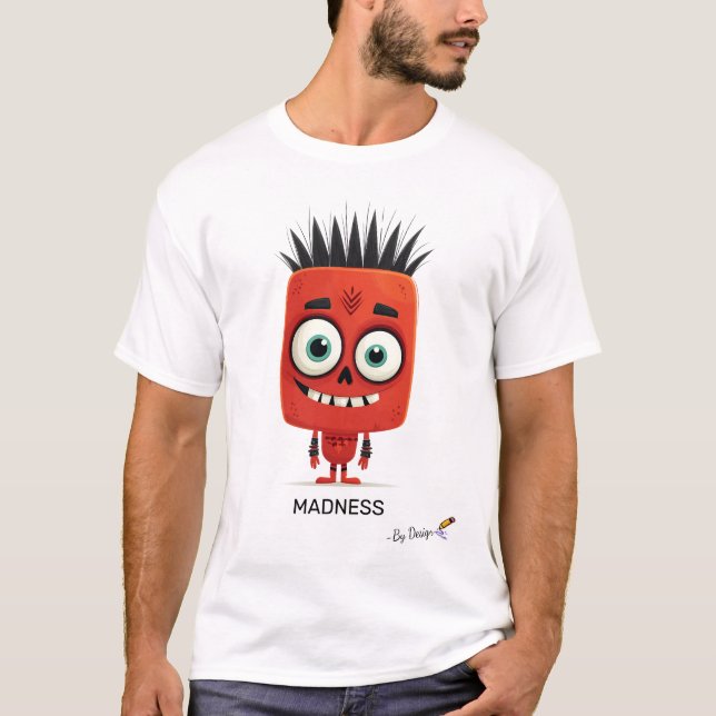 Red Punk Character | MADNESS - By Design | Fun T-Shirt (Front)