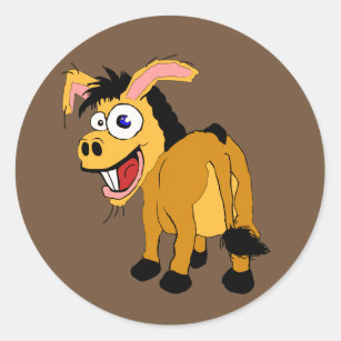 Cartoon Donkey Stickers & Labels | Zazzle UK