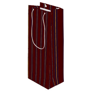 Red Purple and Gold Lines Wine Gift Bag