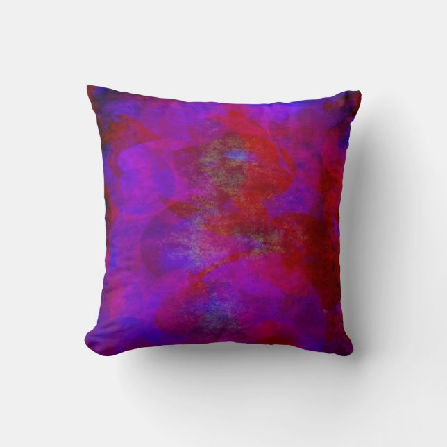 Red Purple Backdrop Watercolor Abstract Background Cushion (Front)