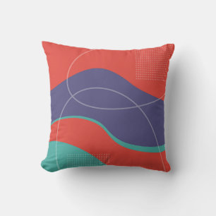 Red Purple Blue Abstract Art Design Cushion