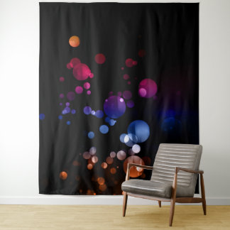 Red, Purple, Blue & Brown Abstract Bokeh Design Tapestry