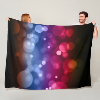 Red, Purple, Blue & Brown Bokeh Pattern Fleece Blanket