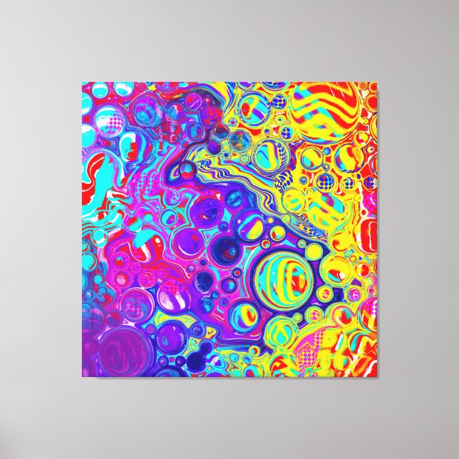 Red, Purple, Blue, Green Yellow Abstract Art  Canvas Print (Front)