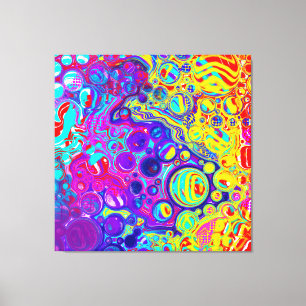 Red, Purple, Blue, Green Yellow Abstract Art  Canvas Print