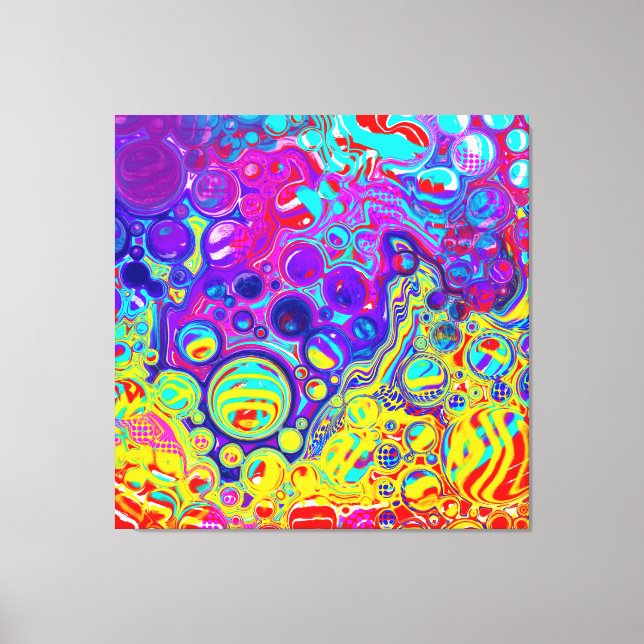 Red, Purple, Blue, Green Yellow Abstract Art   Canvas Print (Front)