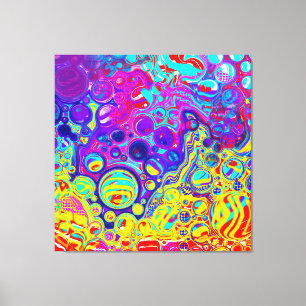 Red, Purple, Blue, Green Yellow Abstract Art Canvas Print