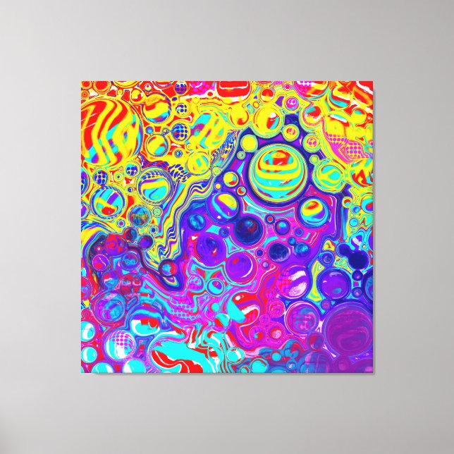 Red, Purple, Blue, Green Yellow Abstract Art   Canvas Print (Front)
