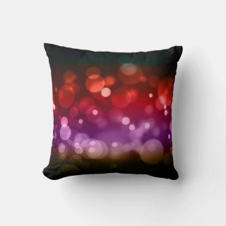 Red, Purple & Brown Bokeh Circles Design Cushion
