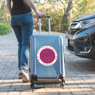 Red & Purple Chequerboard for Vacation Sticker
