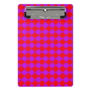 Red Purple Chequered Diamond Pattern  Mini Clipboard