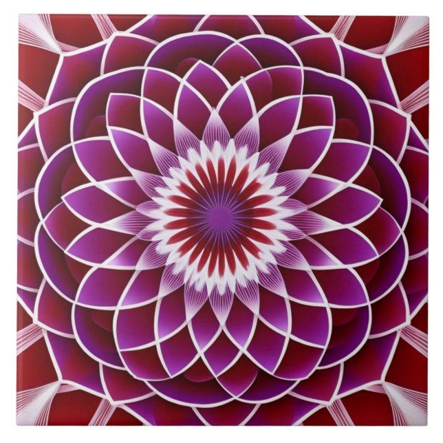 Red Purple Dahlia Tile (Front)