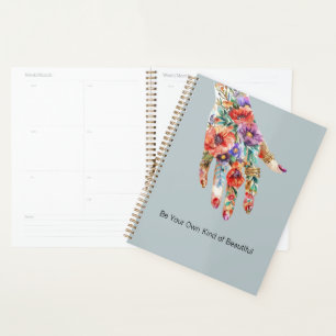 Red Purple Floral Garden Hand Planner