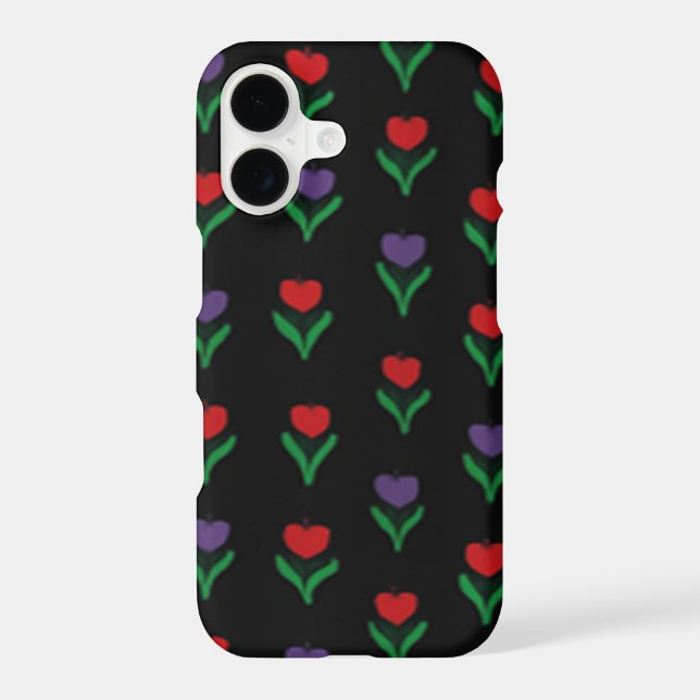 Red, Purple & Green Floral Black  (Back)