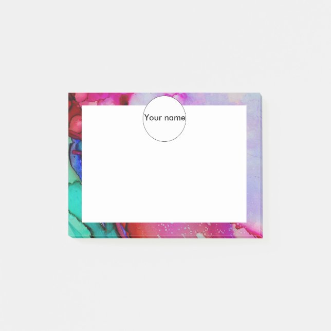 Red purple green ink post-it notes (Front)