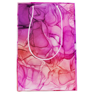 Red purple marbling dreams medium gift bag
