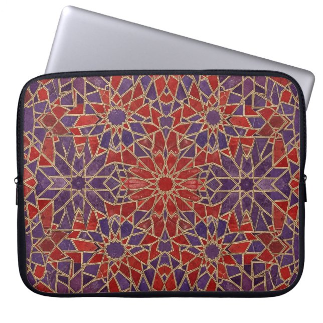 red purple mosaic laptop sleeve (Front)