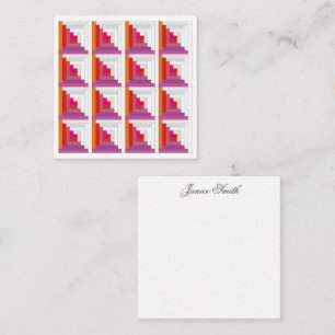 Red, Purple, Orange And White Log Cabin Quilt Card
